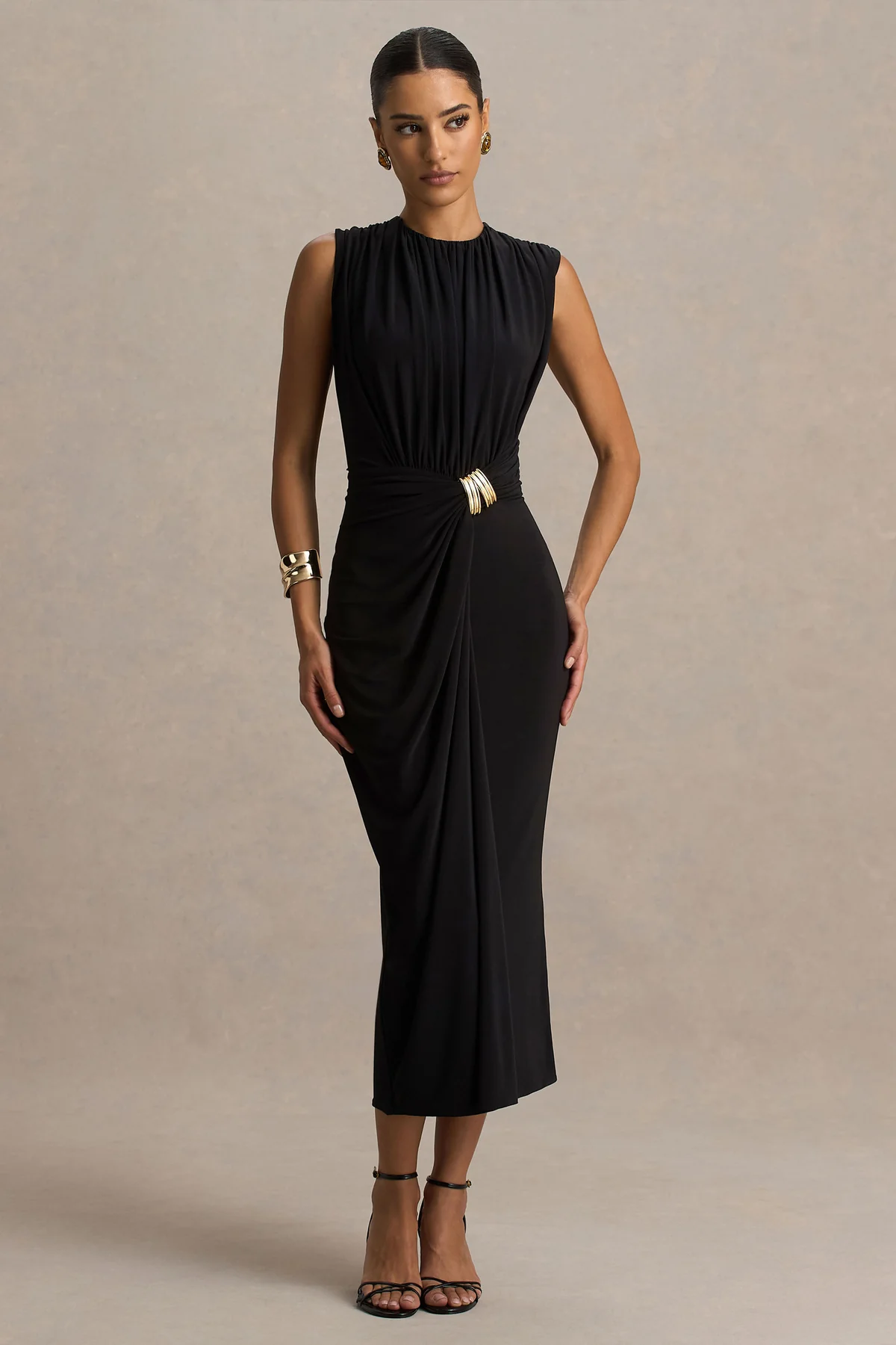 Black work party dress
