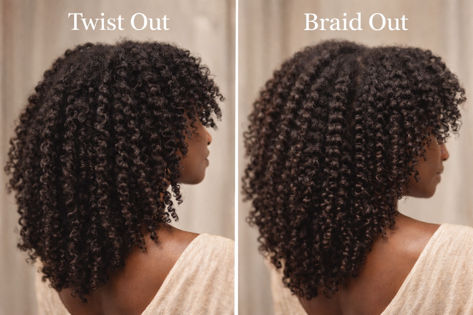 Twist out vs braid out comparison