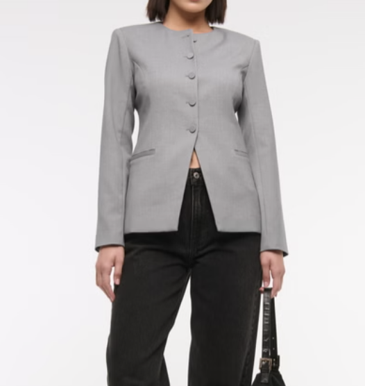 Collarless Suiting Blazer