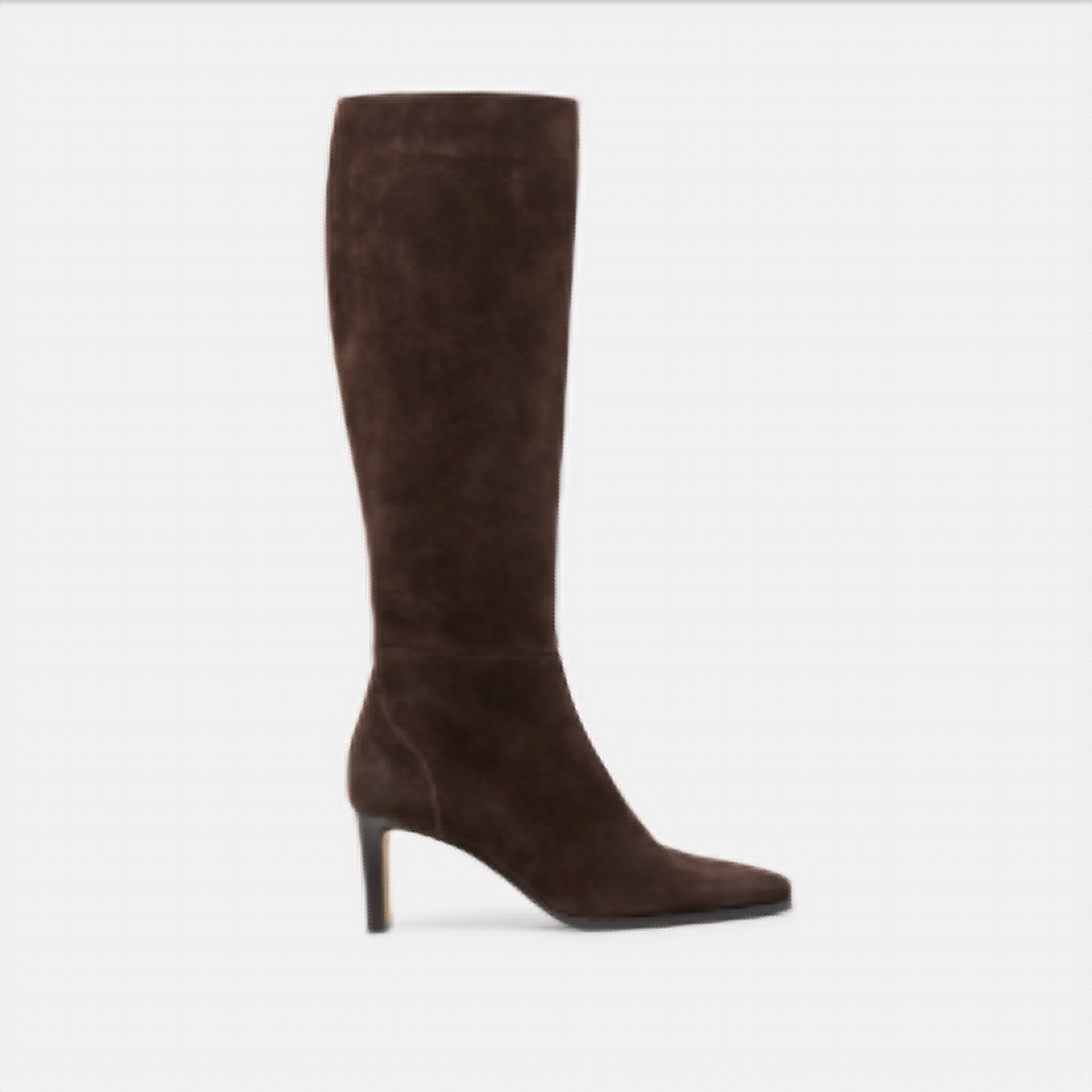 Chocolate pointed tall boot