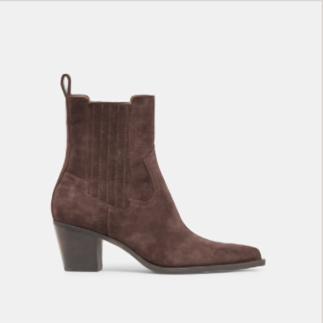Slim mahogany pointed bootie