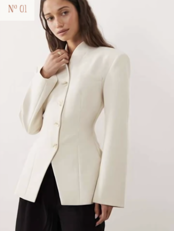 Cream structured blazer