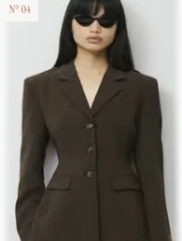 Chocolate tailored blazer styling reference