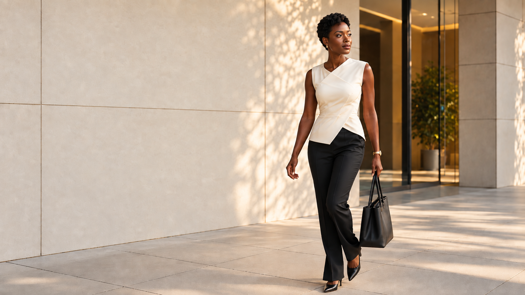 Sleeveless business casual tops and office tops for women